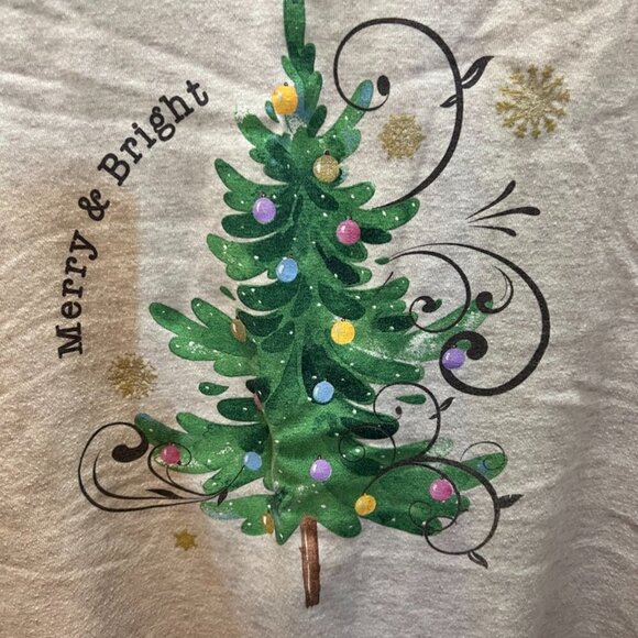 Merry & Bright Christmas Sweatshirt Grey size 2XL - Picture 2 of 5